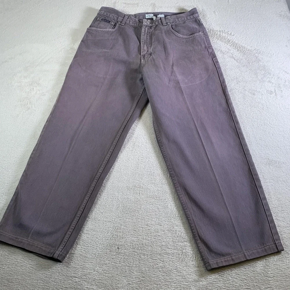 Calvin Klein Jeans Jeans Mens 33x26 Purple Relaxed‎ Fit Straight Leg Denim Pants